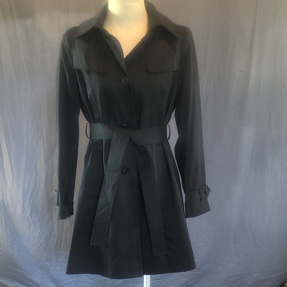 Via Spiga Black Trench Coat (M)